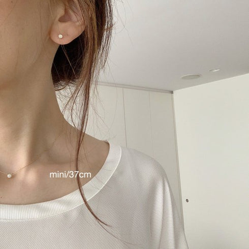 K18YG mini teacup diamond † necklace